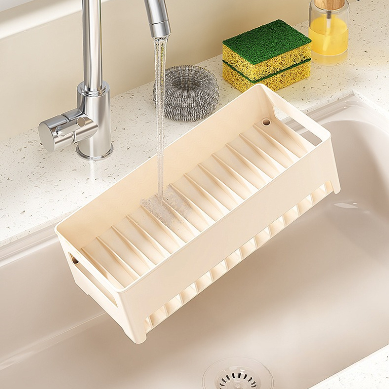 Kitchen Sink Organizer & Dish Sponge Holder with Detachable Tray - Multi-Functional Drain Rack for Dishcloths Storage Rack