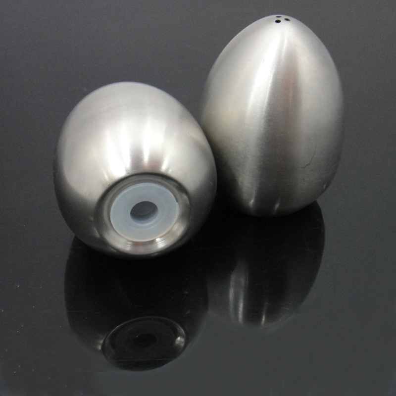 1 Pcs Durable Stainless Steel Egg-Shaped Salt Pepper Shaker Table Server Kitchen Tool J2Y