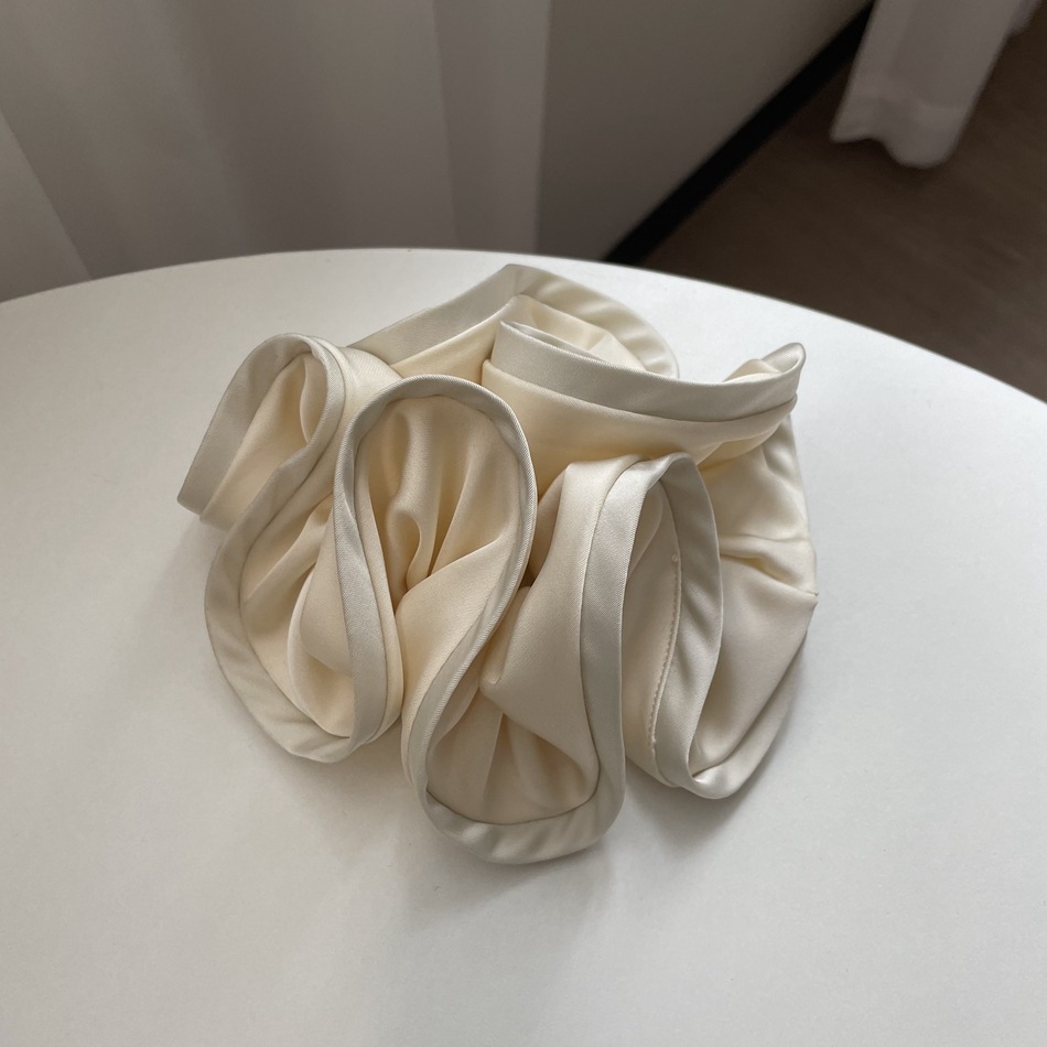 Coleteros grandes Satain de doble tela de seda satinada de estilo coreano, accesorios para el cabello para mujeres, bandas elásticas de alta gama para niñas: plum