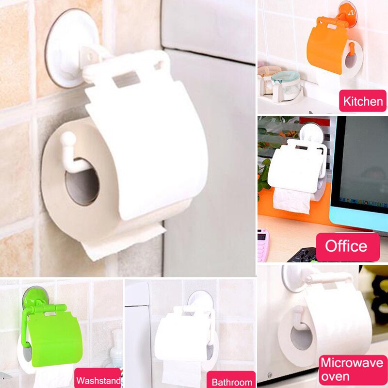 1 Stuks Wandmontage Zuignap Toiletpapier Houder Roll Papers Stand Opslag Dispensers Met Cover Badkamer Accessoires