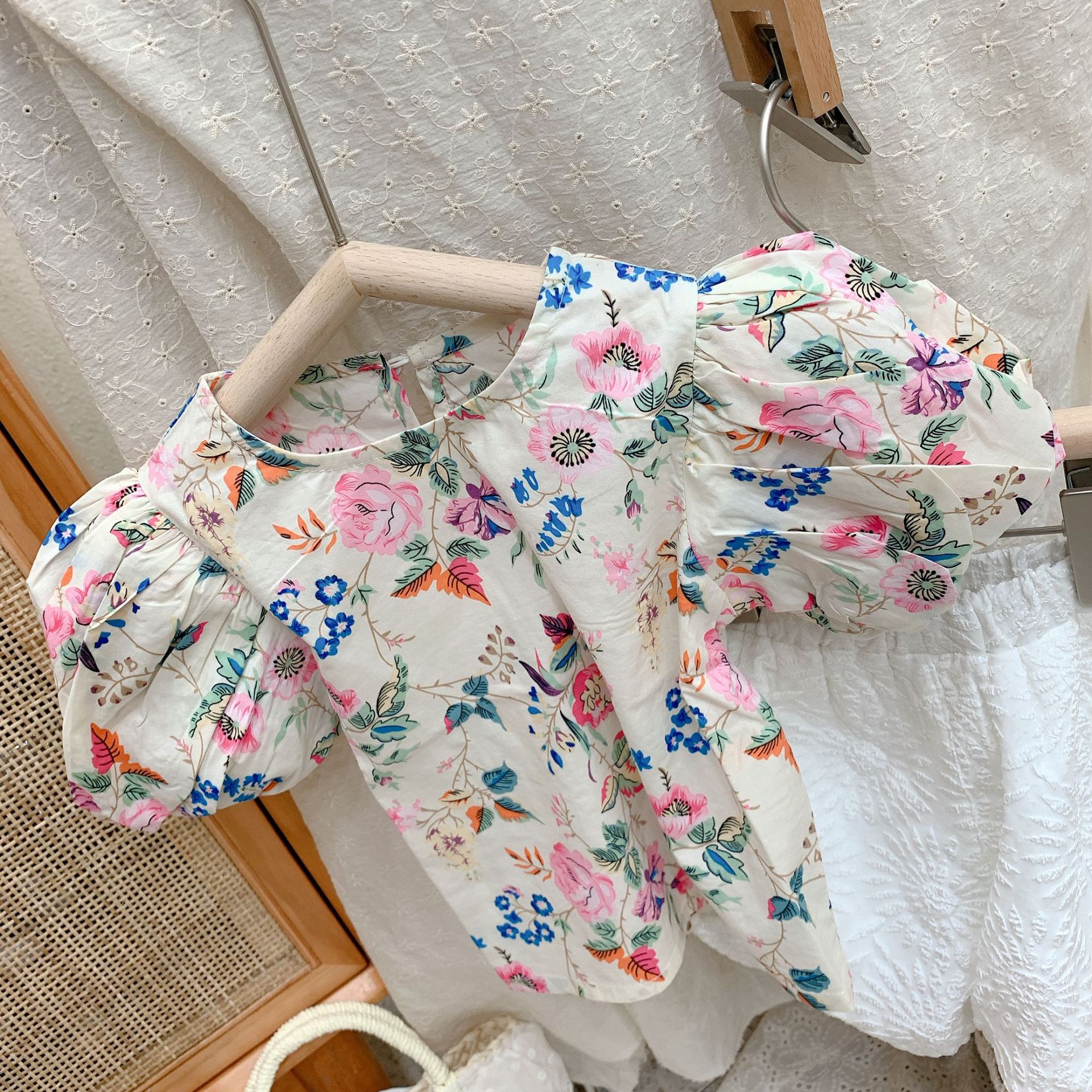 Shirts O-hals Kraag Korte Mouwen Regelmatige Lengte Print Eenvoudige Comfortabele Zachte Mode Licht Moderne Zomer Kinderen Meisjes