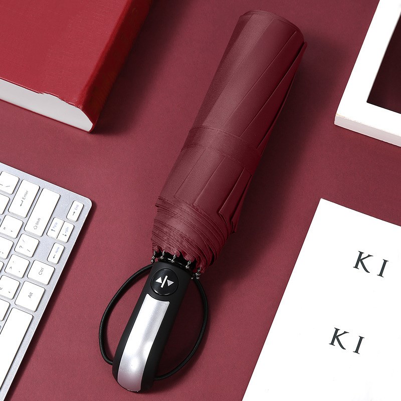Xiaomi-paraguas plegable automático para mujer, sombrilla resistente a la lluvia y al viento, con recubrimiento negro, Unisex, 2022: red