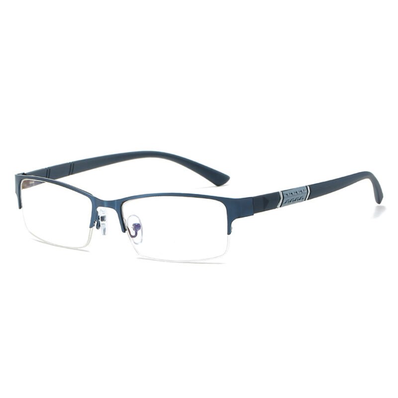 Gafas para miopía para hombre, lentes antirayos azules para ordenador, medio marco 0-0,50-1,0-1,50-2,00-2,50-4,00-4,50-5,00-5,50-6,00