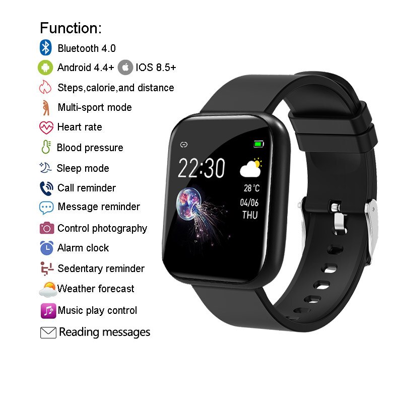 Full Touch Horloge Kinderen Kids Horloges Voor Meisjes Jongens Polshorloge Kind Bluetooth Klok Studenten Elektronische Digitale Horloge