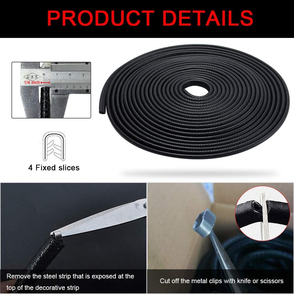 Protectores de borde de puerta de coche de 16 pies, borde de goma Flexible embellecedor para coches, barcos, vehículos y equipo de Vidrio Metálico, tiras protectoras de sellado