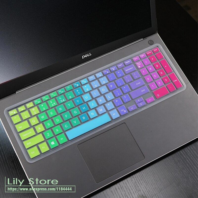Laptop Notebook Silicone keyboard cover skin for Dell Inspiron I15 3567 3567 3559 3576 3583 3585 5566 5583 5584 15.6 inch: rainbow
