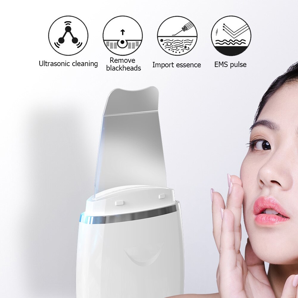 Ultrasonic Skin Scrubber Acne Blackhead Removal Face Cleaning Exfoliating Peeling Spatula Face Skin Scrubber Lift Machine