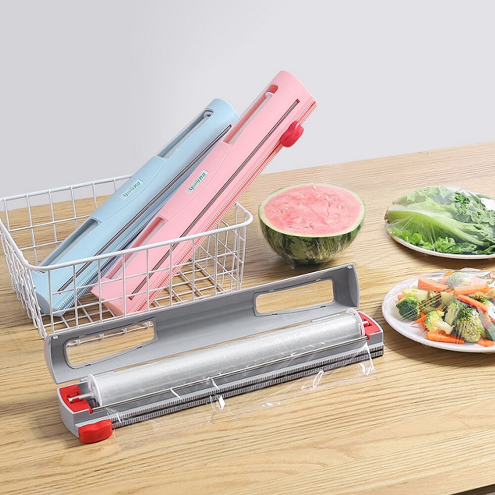 Eten Wrap Dispenser Cutter Keuken Tool Folie Vershoudfolie Wrap Dispenser Plastic Sharp Cutter Opslag Houder Keuken Tool