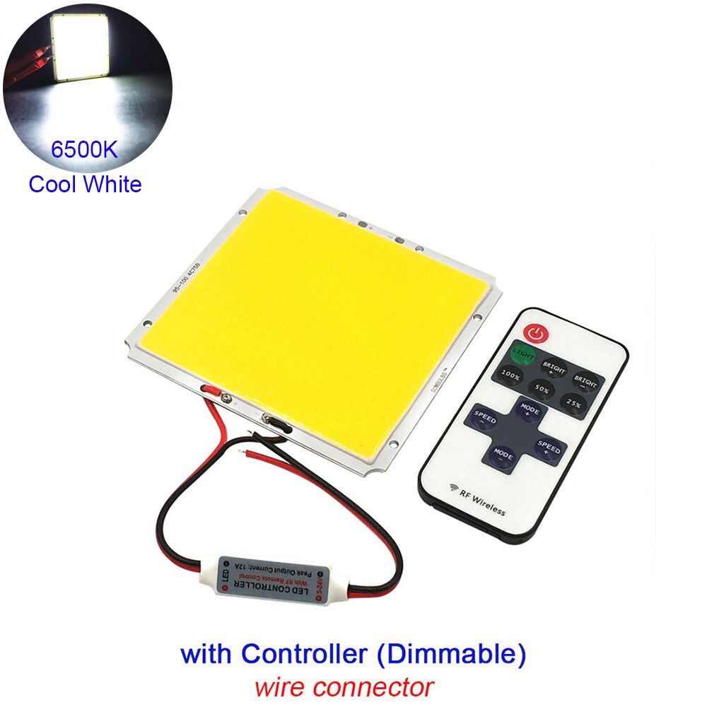 100X95Mm 12V 50W Led-paneel Licht Cob Led Lamp Controller Dimmer Dag Witte Kleur voor Huis Verlichting Floodlilghts: CW COB RC