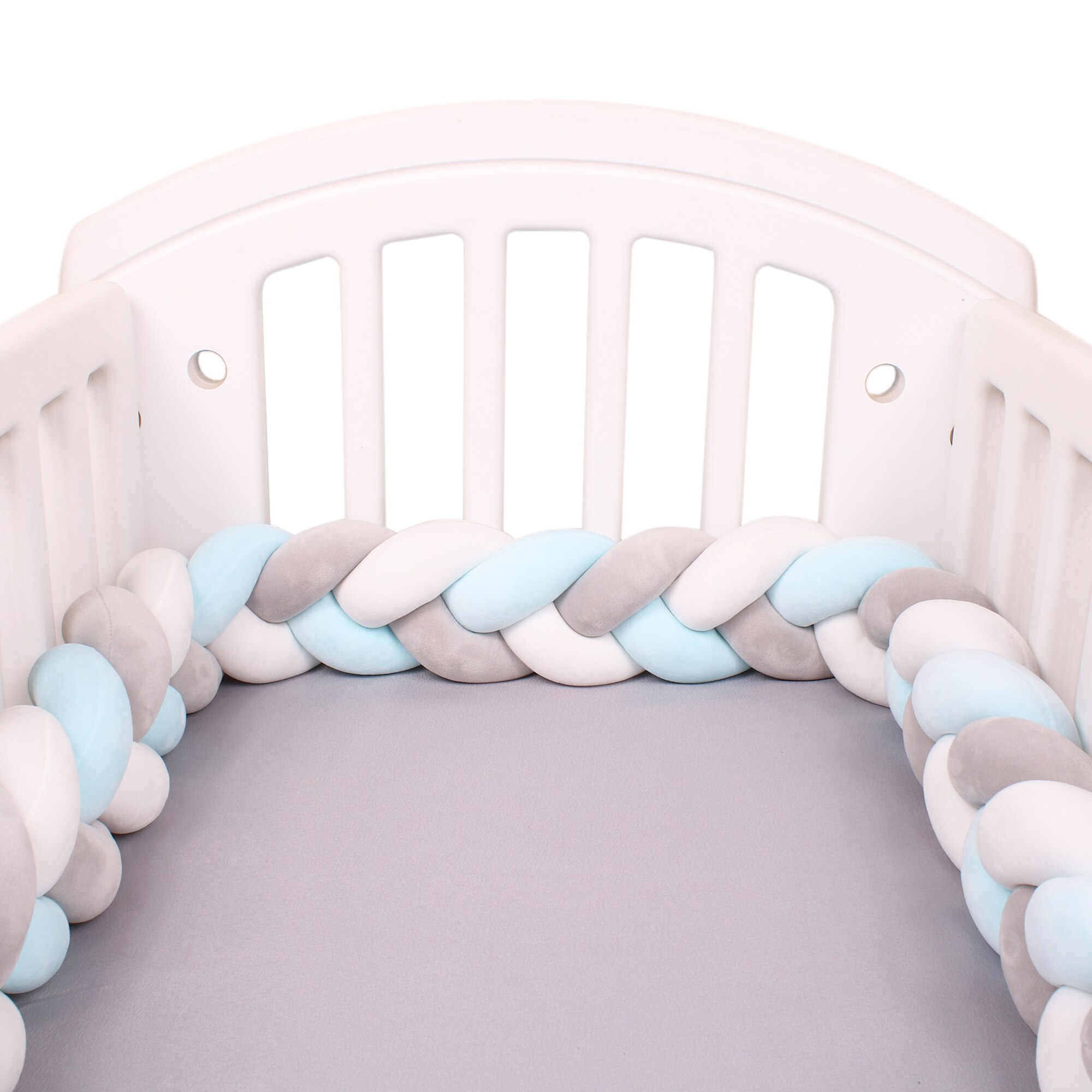 Baby Crib Bumper Geknoopt Bed Gevlochten Draagbare Vouwen Bed Verwijderbare Bumper Crib Bumper Room Decor Kussen Bumper Voor Kids