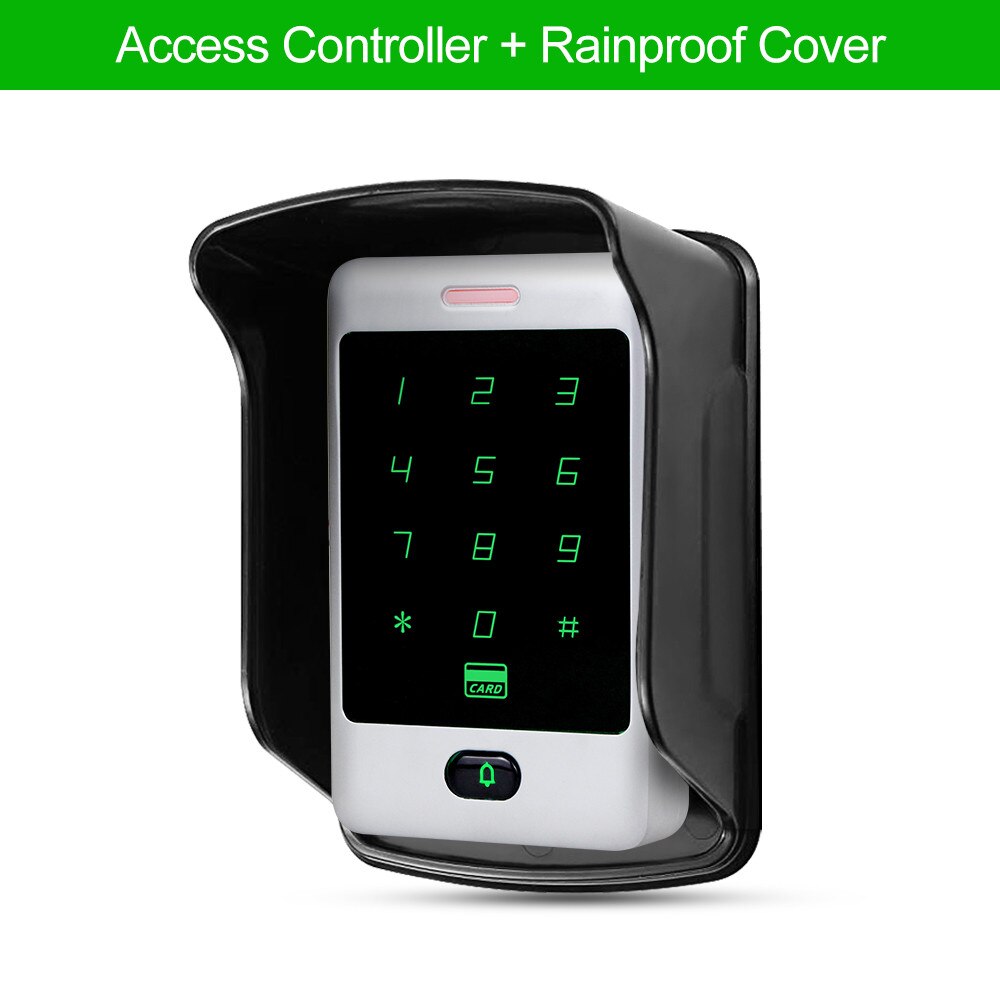 Sant alone RFID Access Control Touch Metal Keypad With Waterproof/Rainproof Cover 10 Keychains For Door Lock System 8000 Users: C30 With Cover