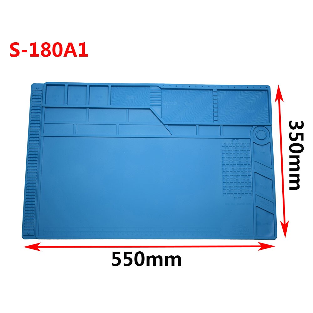 Eruntop ESD Heat Insulation Soldering Working Mat With magnet Silicone insulation pad High temperature resistance welding Mat: S-180