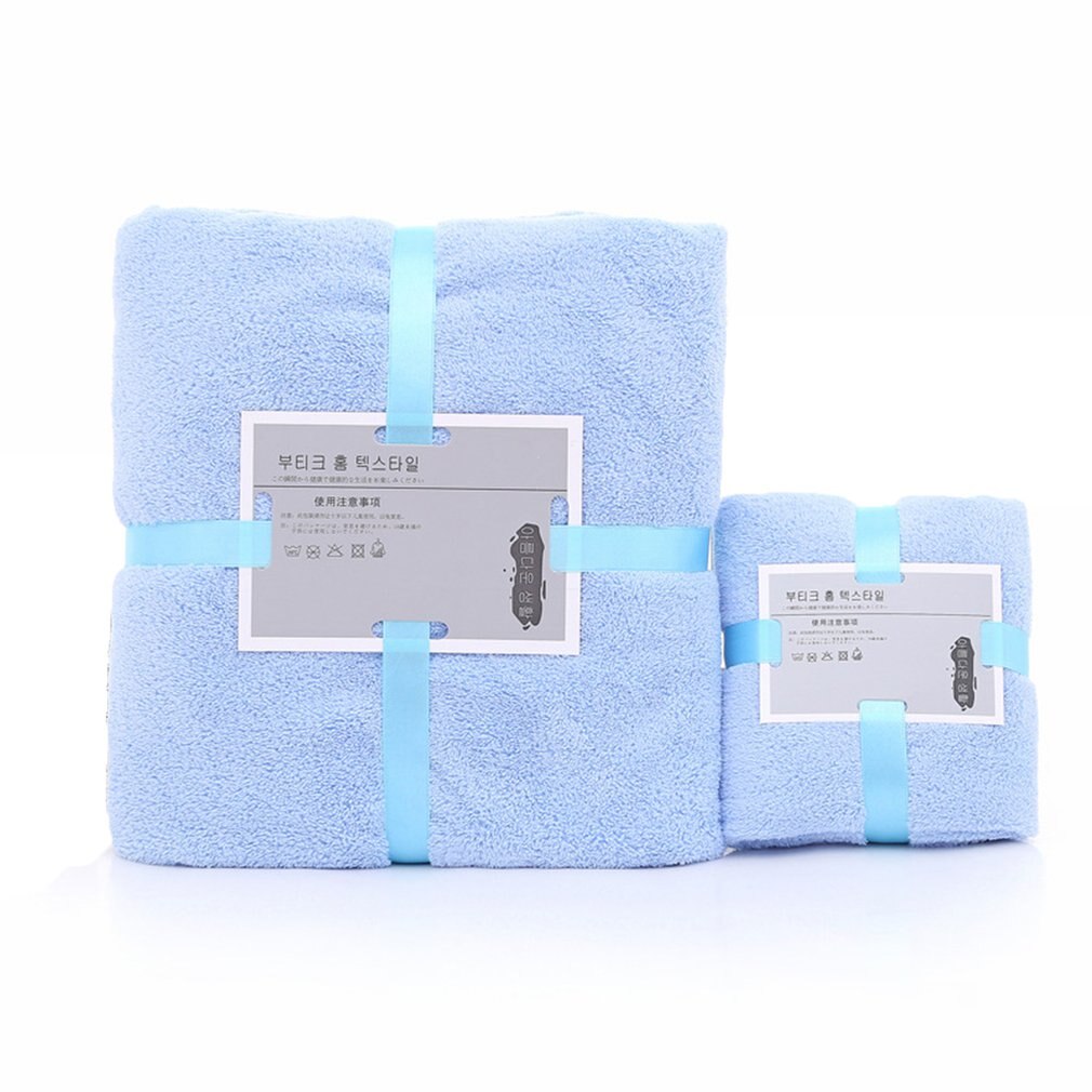 6 Kleuren Coral Fleece Absorberende Haar Zwemmen Gezicht Hand Badhanddoek Sets Microvezel Handdoeken Badkamer Handdoeken Microfiber Handdoek Set: Blue