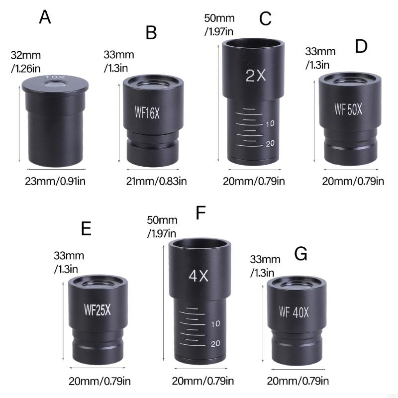 Puerto montaje 23.2 mm Lente ocular/lente Barlow para ángulos anchos microscopio lente ocular