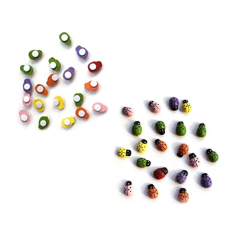 50Pcs Miniature Ladybug Decorations Resin Crafts DIY Little Garden Decor