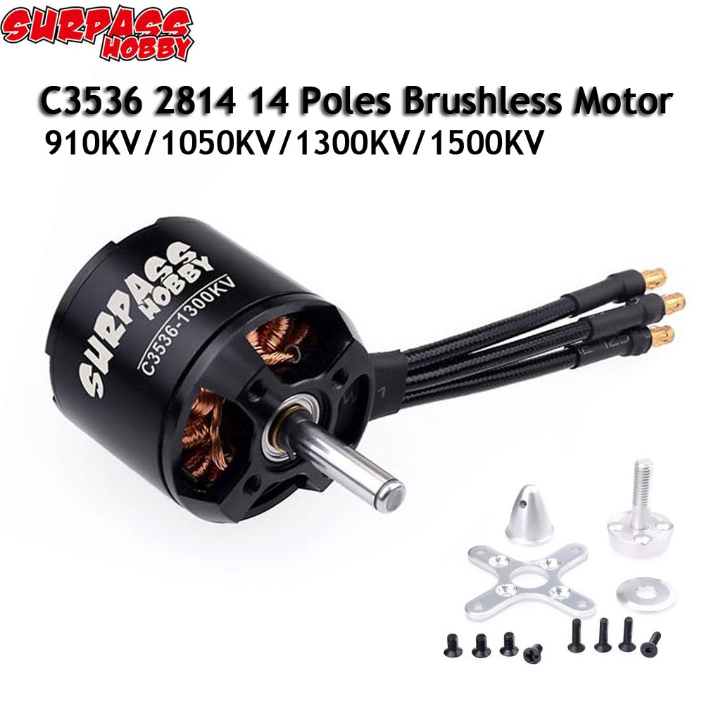 C3536 2814(3536) 910KV 1050KV 1300KV 1500KV 14 Poles Brushless Motor for RC 1000g-1500g Airplane Fixed-wing Glider Warbirds