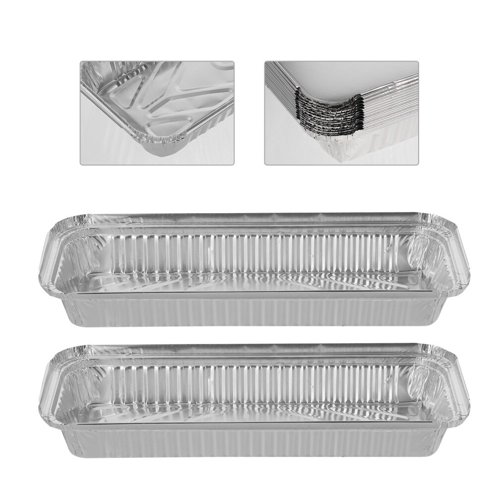 15Sets Wegwerp Bbq Drip Pan Een-Off Takeaway Verpakking Folie Pannen Met Deksel: Default Title