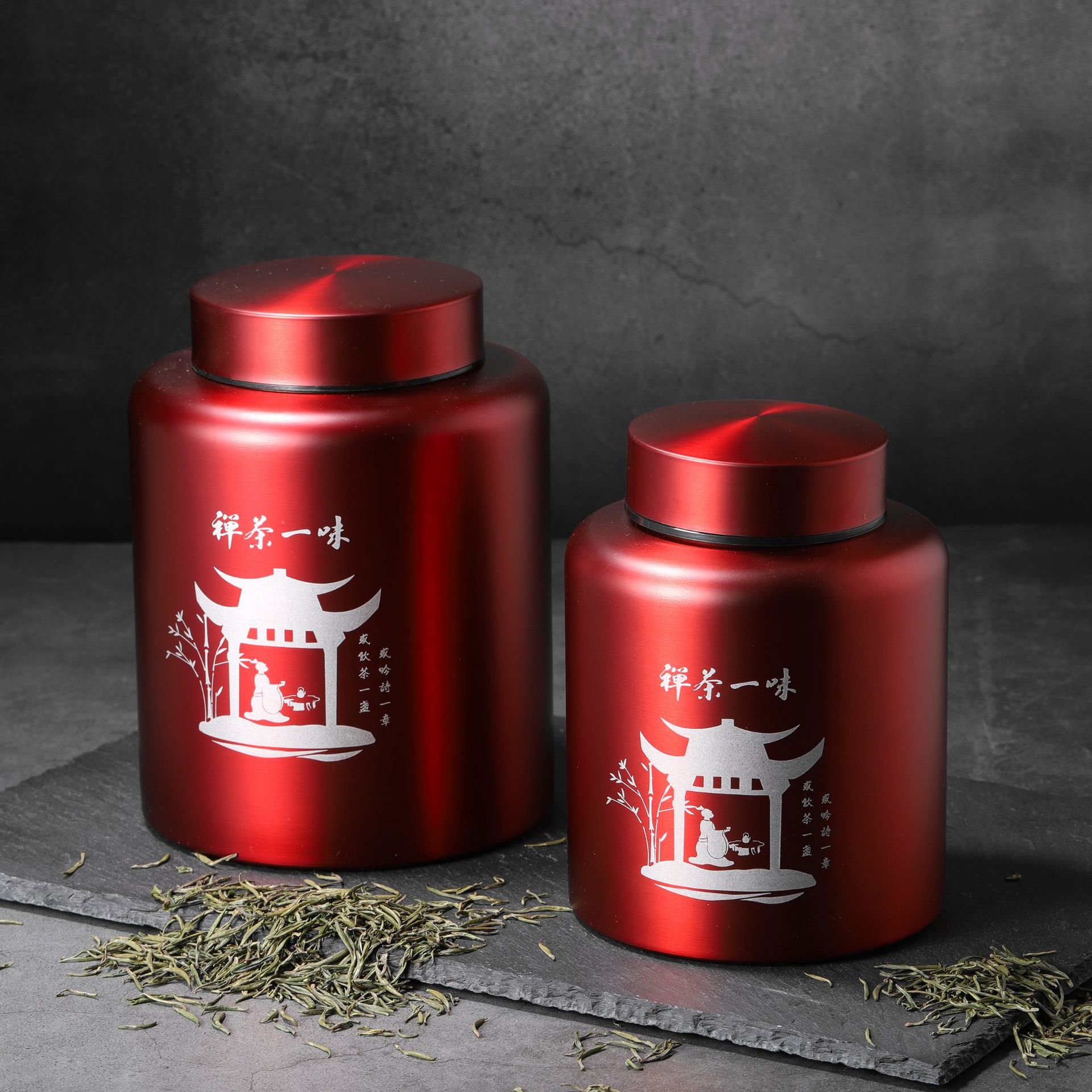 Retro Style Pu'er Tea Metal Packaging Tin Tea Sealed Storage Tank 304 Stainless Steel Tea Tin