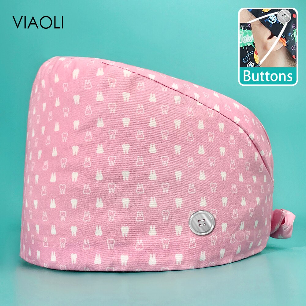 Cartoon Printing Verstelbare Scrub Cap Schoonheidssalon Verpleging Cap Laboratorium Werk Cap Pet Shop Sanitaire Dragen Scrub Cap Unisex: 22133