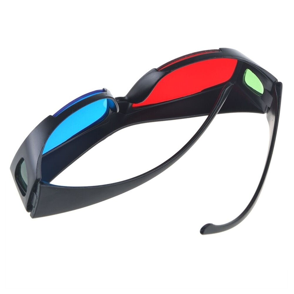 2pcs Dimensional Anaglyph 3D Glasses Virtual Ultra Clear Game TV Movie Easy Wear Red Blue Black Frame Universal DVD Vision