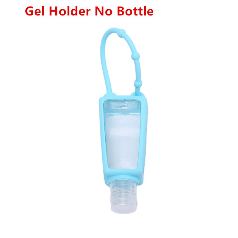 1pc mini bærbare tegneserie sanitizer gel holder genopfyldelig hånd gel dispenser med nøglering mini desinfektions holder: B