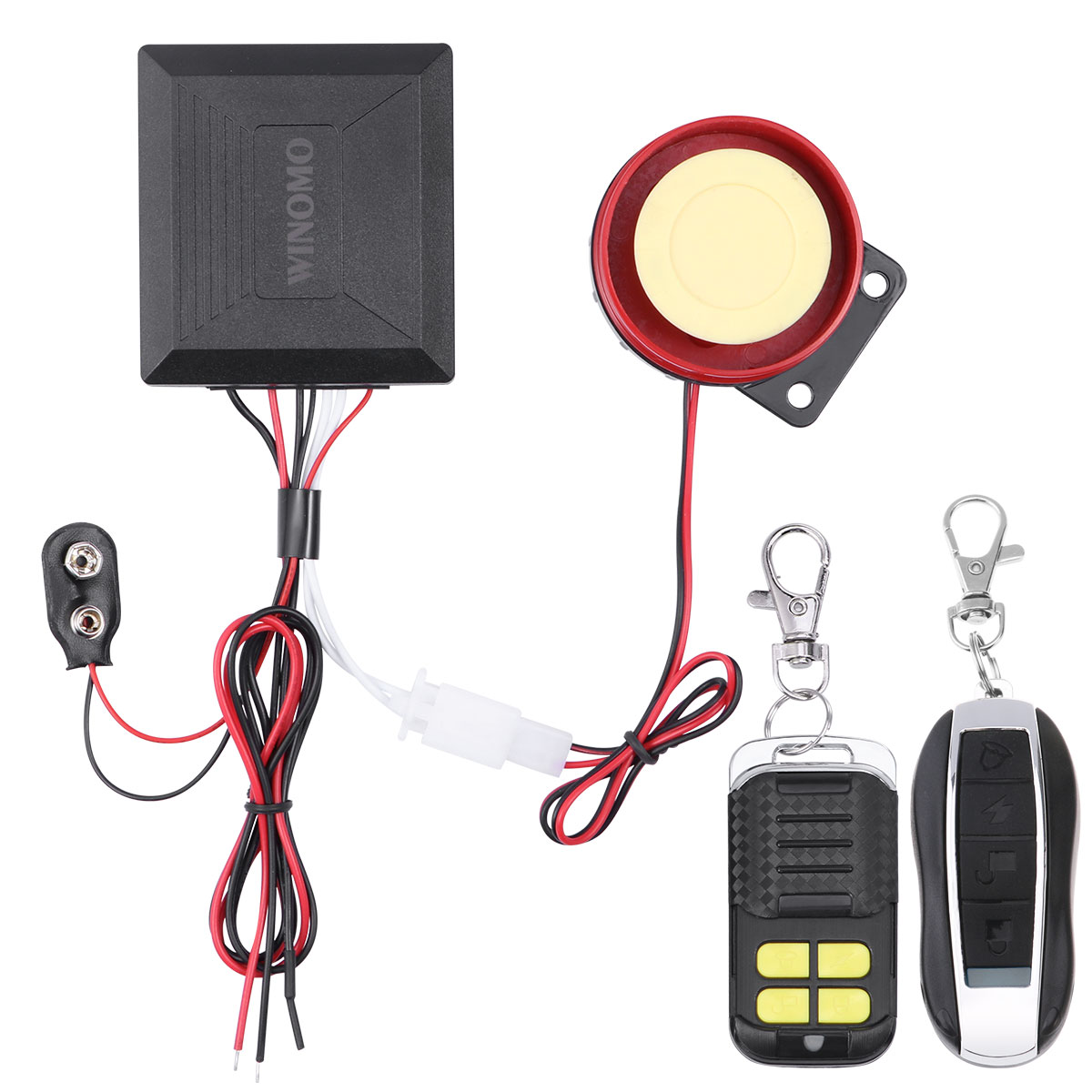WINOMO 12V Universal Alarm System Roller Motorrad Roller Anti Theft Sicherheit Alarm System mit Doppel Fernbedienung A35