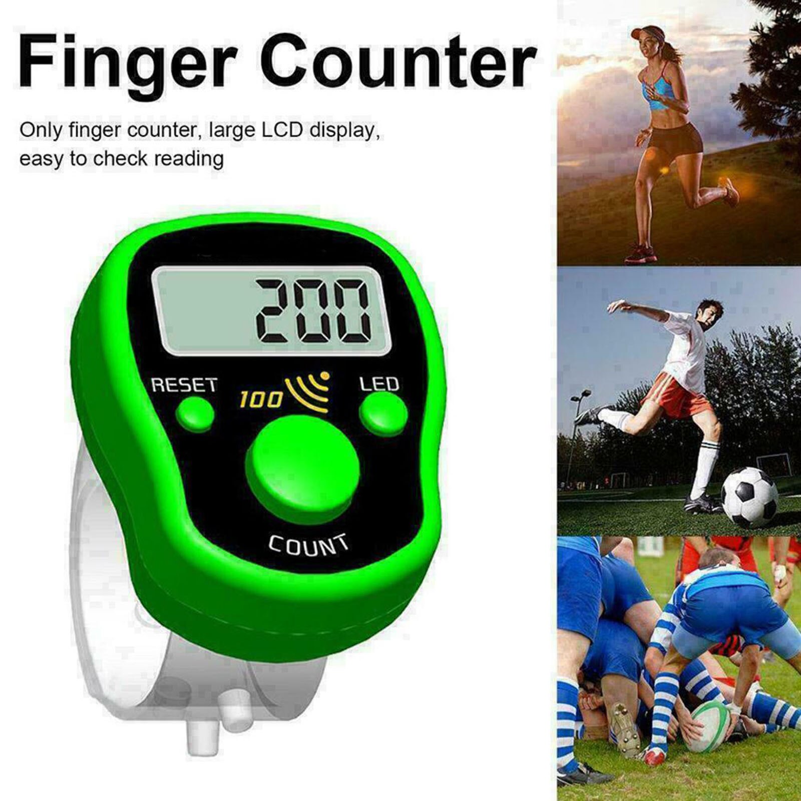 1pcs Portable Electronic Digital Counter Mini Lcd Hand Held Finger Ring Tally Counter Stitch Marker Plastic Row Counter