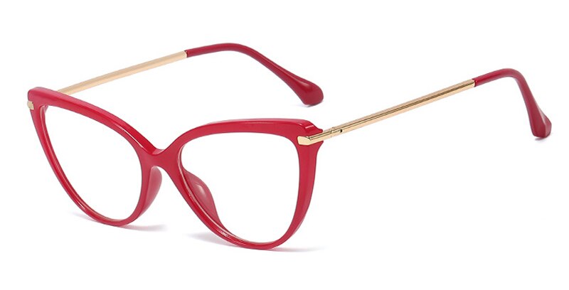 Kachawoo brillen Katze Auge retro Gold tr90 optische rahmen brillen frauen klare linse aufbringen stil neue jahr: rot Gold Rahmen