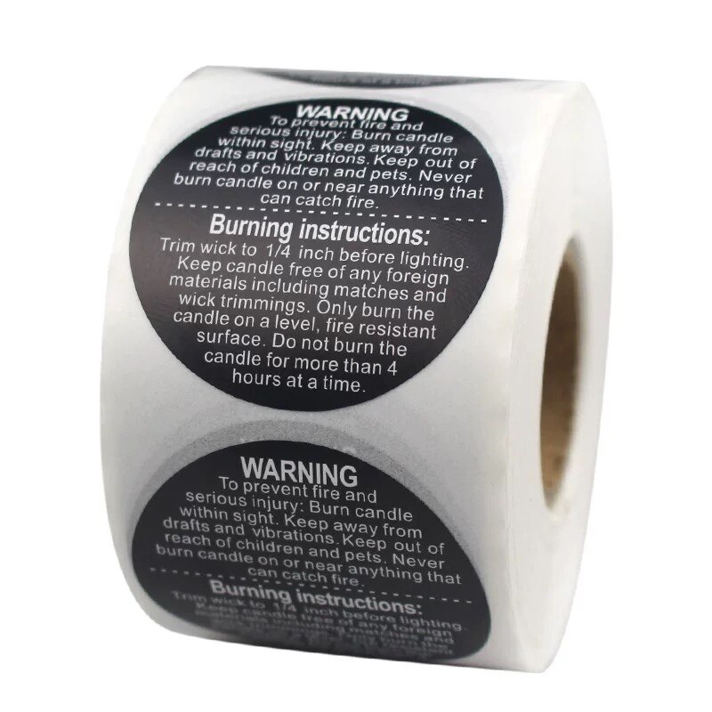 500PCS Candle Warning Labels Candle Jar Container Stickers Candle Safety Labels Candle Warning Sticker Decals for Candle Making: E