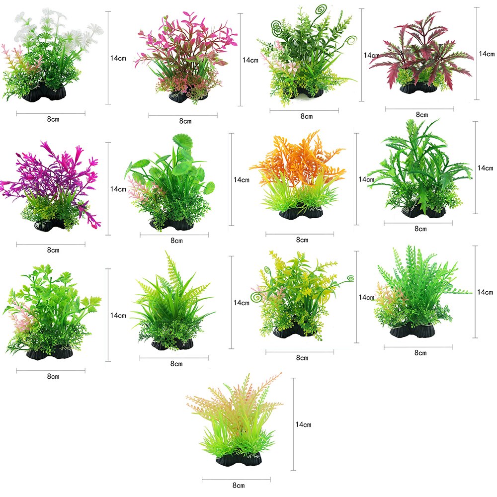 Simulation Artificial Plants Aquarium Decor Water Weeds Ornament Plant Fish Tank Aquarium Grass 14Cm Decoration