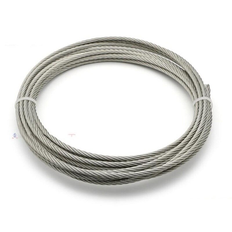 Stainless Steel Wire Rope High Strength Durable Soft Lifting Rope 2MM Traction rope 50Meter