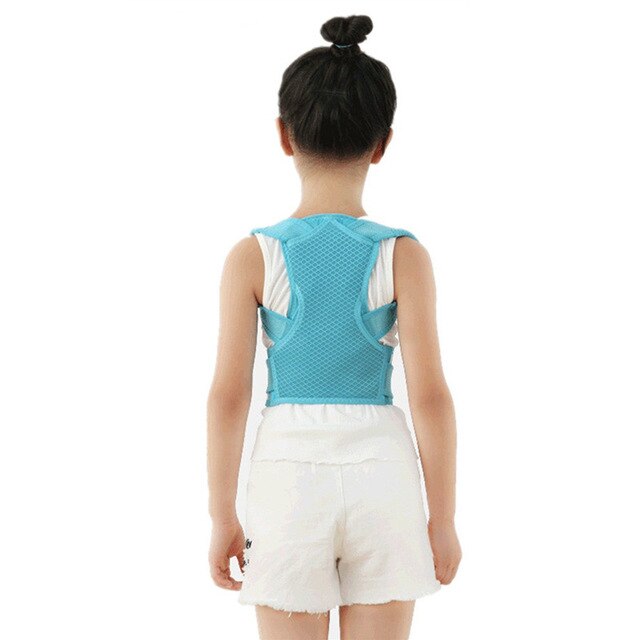 Kinderen verstelbare houding corrector rugsteungordel kinderen orthopedisch korset voor kinderen wervelkolom rug lumbale schouderbeugels gezondheid: Blauw / Xs