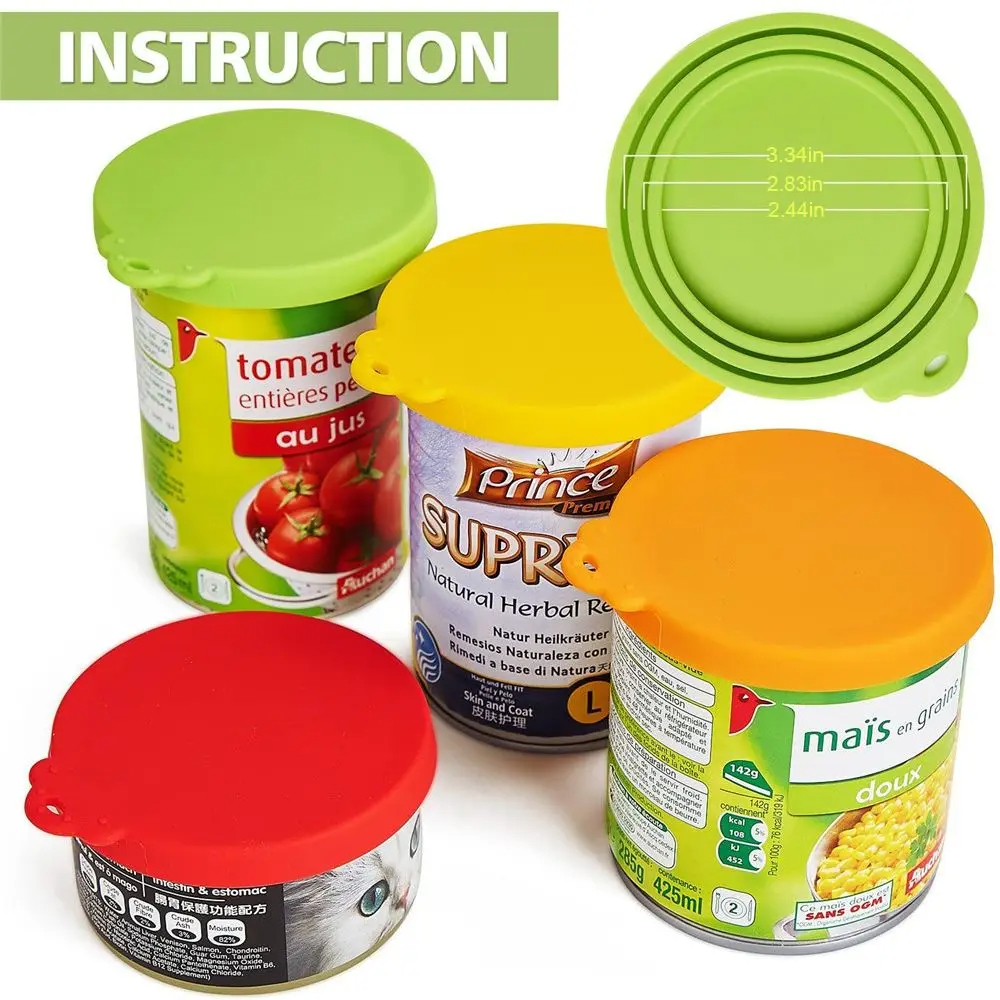 Juste en silicone réutilisable pour canette de nourriture pour animaux de compagnie, 18 capuchons, couvercle d'étanchéité, fournitures pour chiens et chats, convient pour 8.5cm, 7.5cm, 6.5cm, 3 en 1
