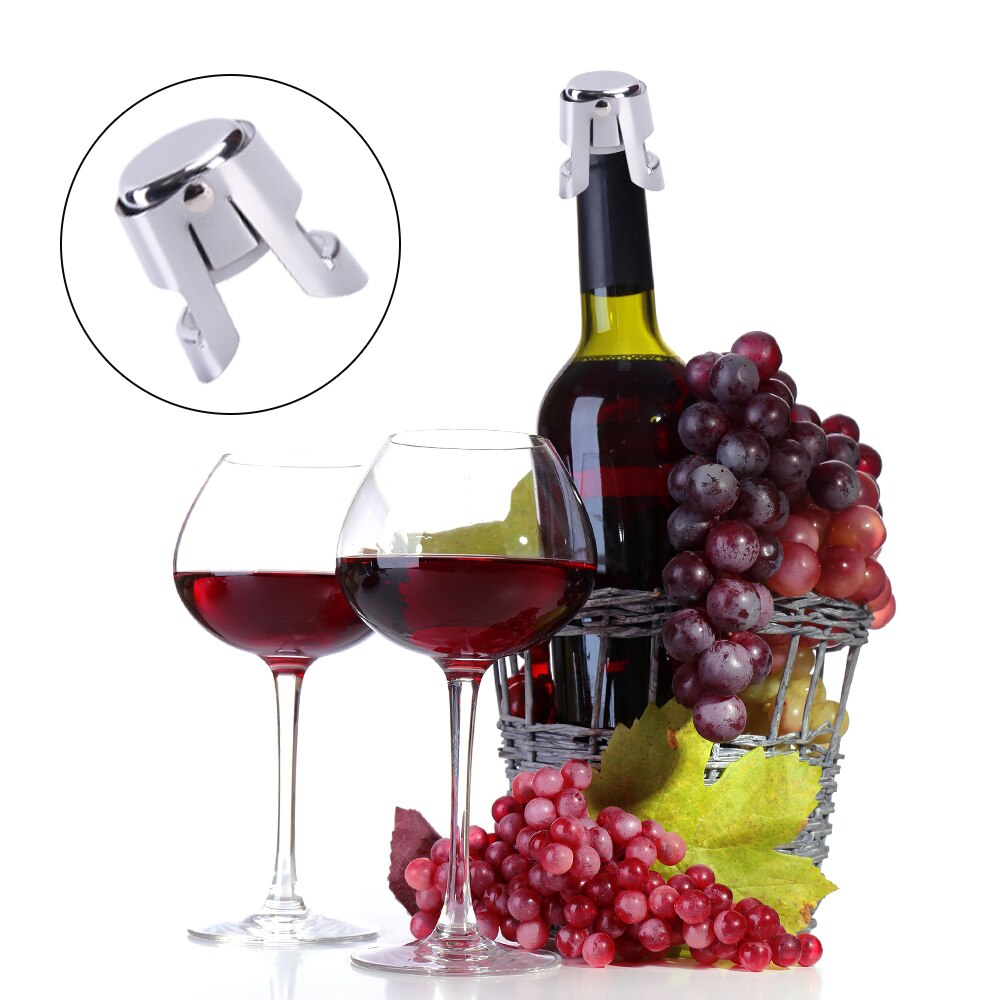 Champagne Stopper Stainless Steel Champagne Bottle Sealer Sparkling Wine Bottle Plug Sealer Leak-Proof Bubble