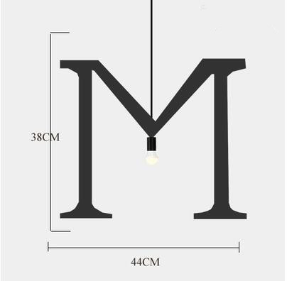 Plafonnier suspendu en fer avec alphabet anglais, éclairage d'intérieur, luminaire décoratif de plafond, idéal pour une réception, un restaurant, un salon, un café, un bar, un bar ou un bureau: violet