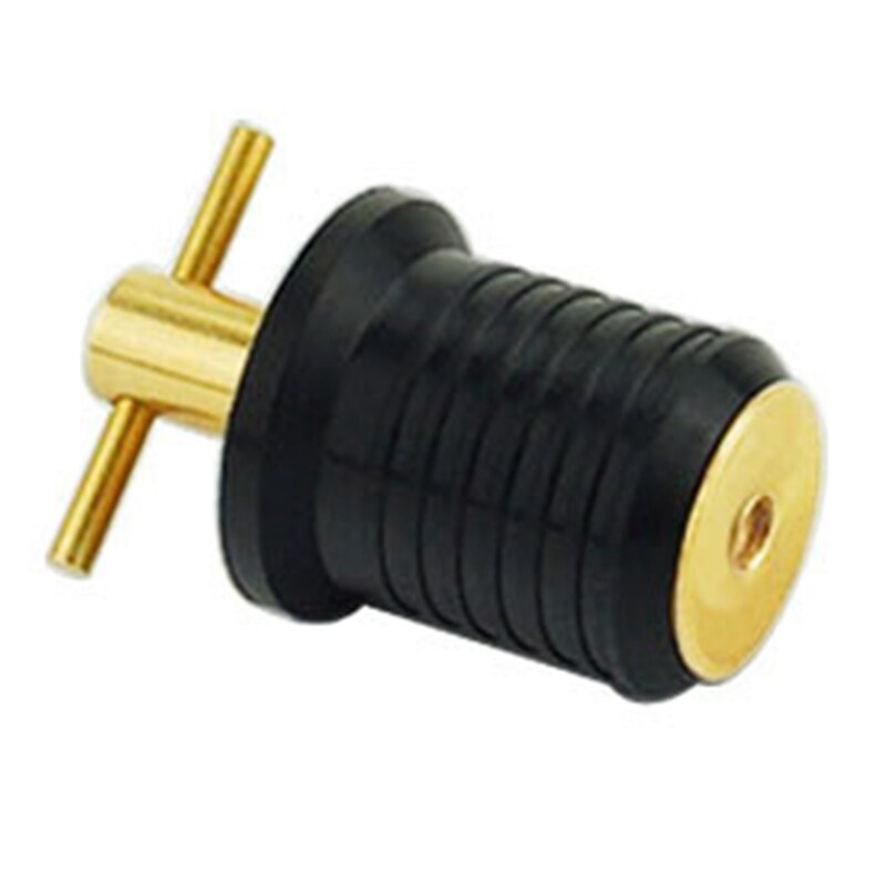 T-Handle Drain Plug Rubber Brass Marine Drain Plug T‑Handle Twist‑in Boat Accessories for Hull Livewell Boat Bilge Plug