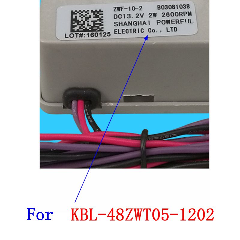 B03081038 For Refrigerator Parts Evaporator Fan Motor Assembly with Fan Blade KBL-48ZWT05-1202(DC13.2V 2W 2600r/min)