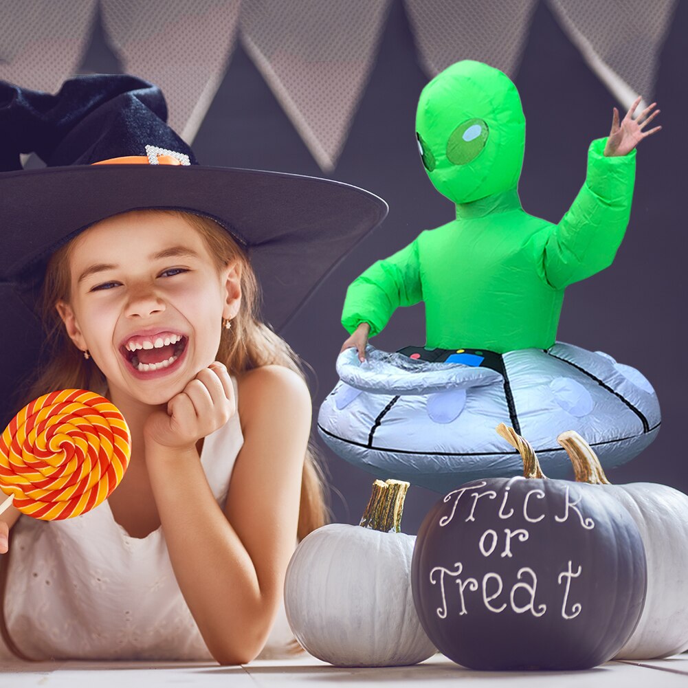 Green Alien Inflatable Clothes Funny Unisex Blow Up Suit Party Mascot Cosplay Costumes for Adult Kids #38