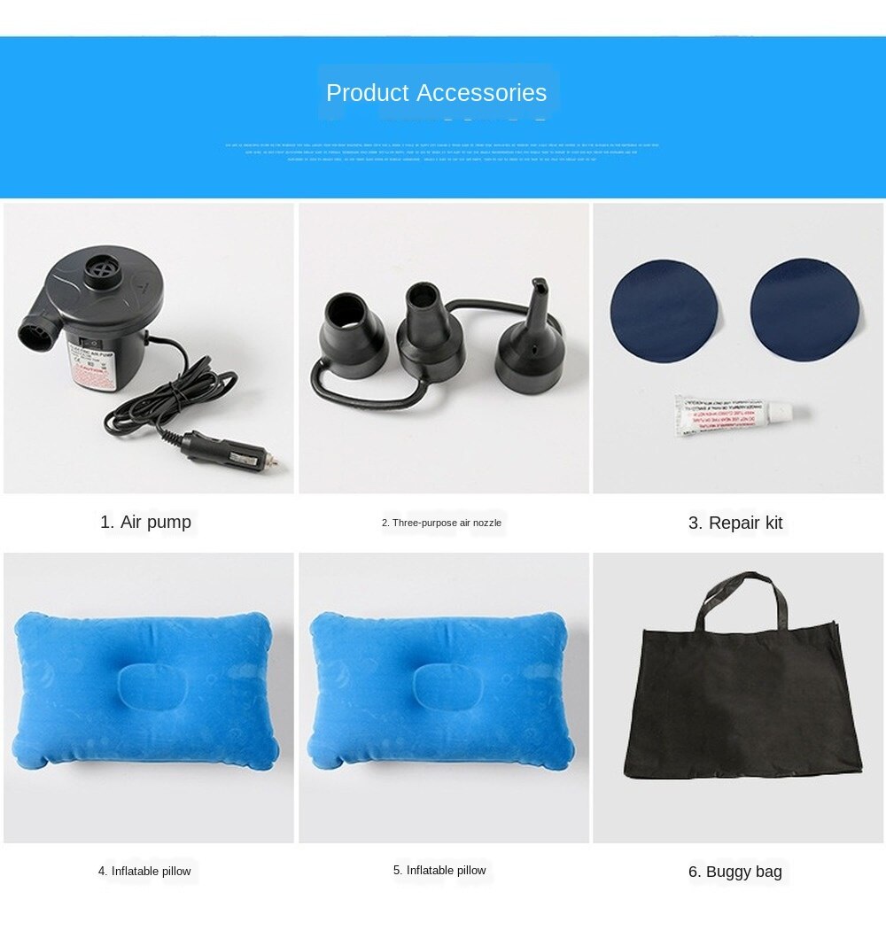 Automobile Inflatable Mattress Car Flocking Inflatable Bed Travel Bed Universal Car Interior Accessories