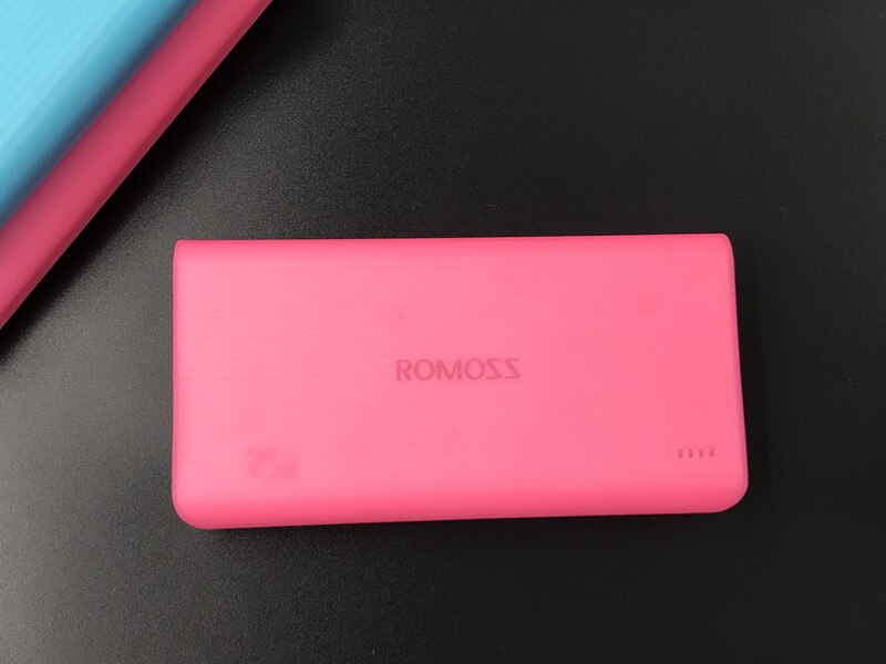 Portable Non-toxic Silicone Soft Protection Case for ROMOSS 20000mAh ROMOSS 10400mAh Power DurableBank: 20000 mAh / rose red