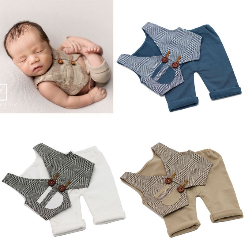 Props Newborn Baby Photo Studio Vest + Pants Set Newborn Props for Photography Photobooth Accessories Bebe Fotografia Product