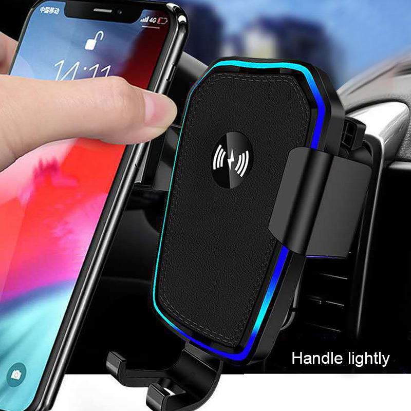 Auto Montieren Qi Drahtlose Ladegerät Für iPhone 13 12 11 X XS 8 XR 10W Schnelle Ladung Luft entlüften automatische Schwerkraft Halfter Für Samsung S21