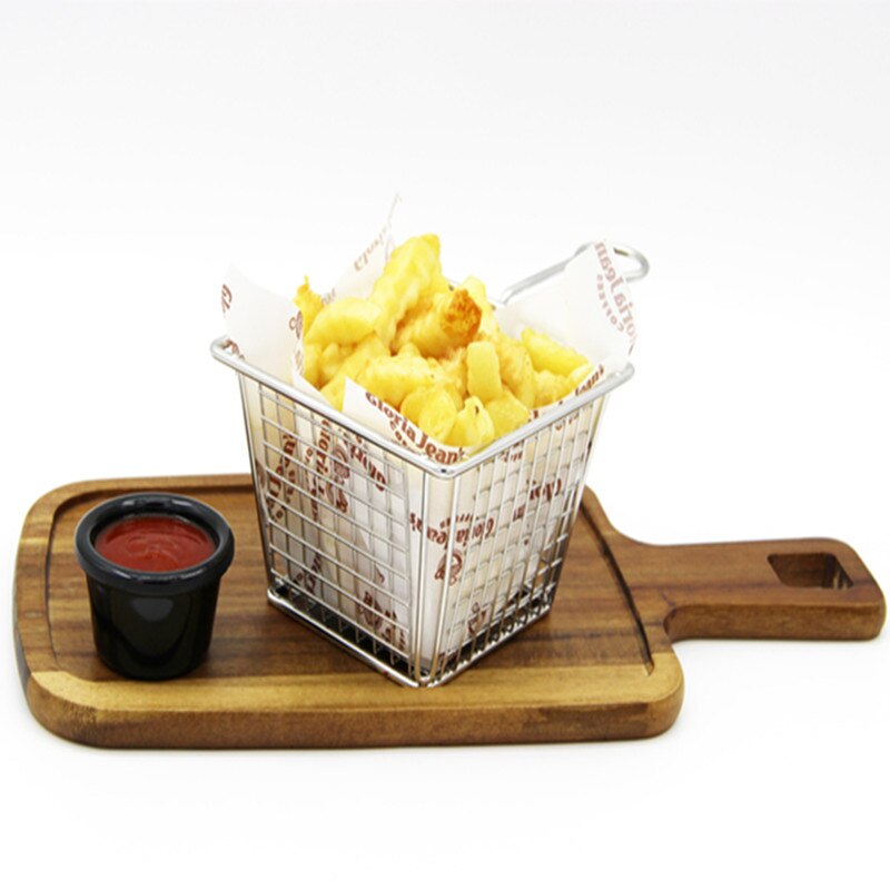 Pommes frites kurv snackskurver stekt kylling tallerken rustfritt stål pommes frites gryte mech kurv kjøkken kokeverktøy 1 stk
