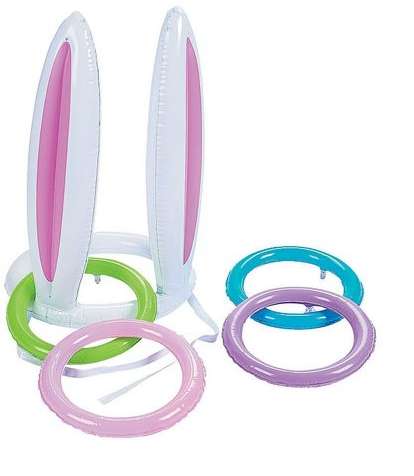 Opblaasbare konijnenringen speelgoed voor kinderen, opblaasbaar konijnenringen speelgoed voor kleuters, buitenspeelgoed, kleurrijk pvc, plastic