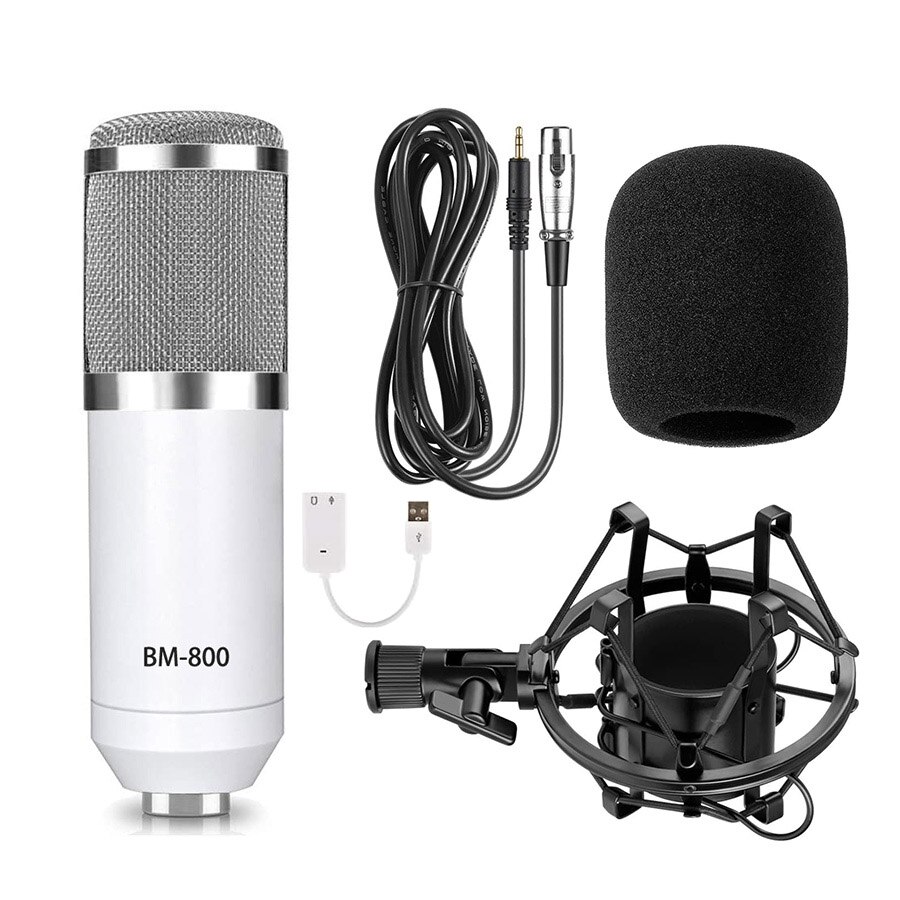 Bm800-conjunto de microfone condensador, gravação em computador, rede k, som da canção: White silver 5 set