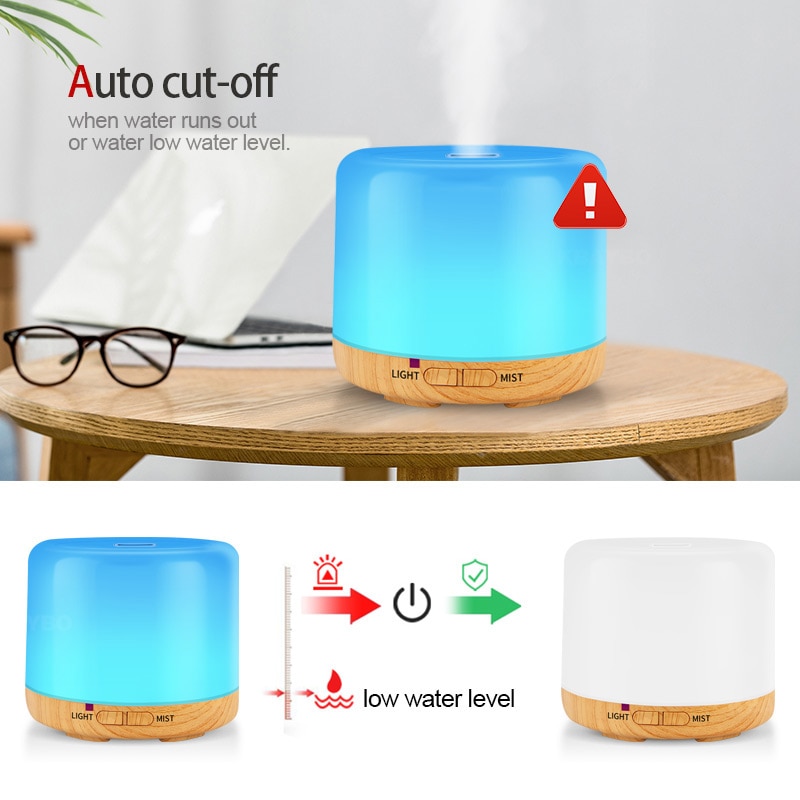 200ML USB Aroma Essential Oil Diffuser Ultrasonic Cool Mist Humidifier Air Purifier Strong Fog LED Night light for Office Home