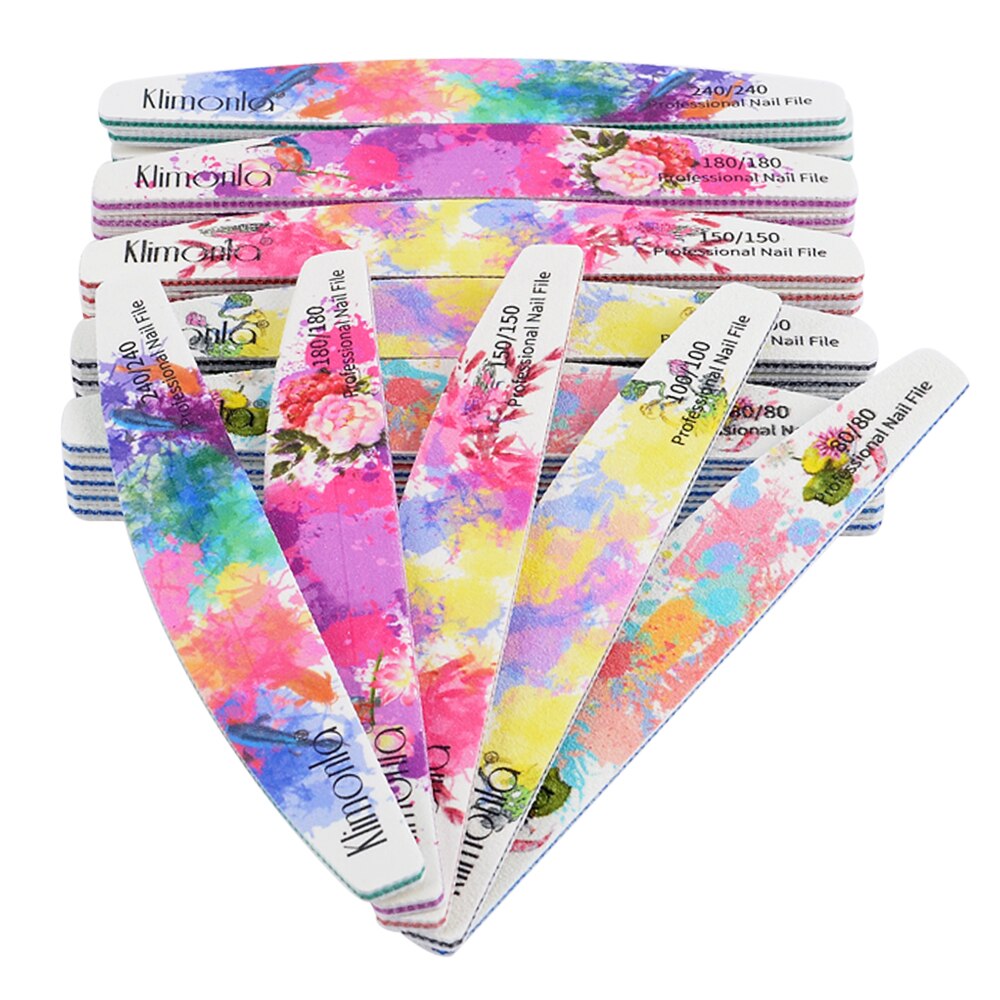 3/5/10 pz/lotto lima per unghie professionale 100/180 mezzaluna carta vetrata blocchi di levigatura per unghie rettifica lucidatura strumenti per la cura del manicure nuovo