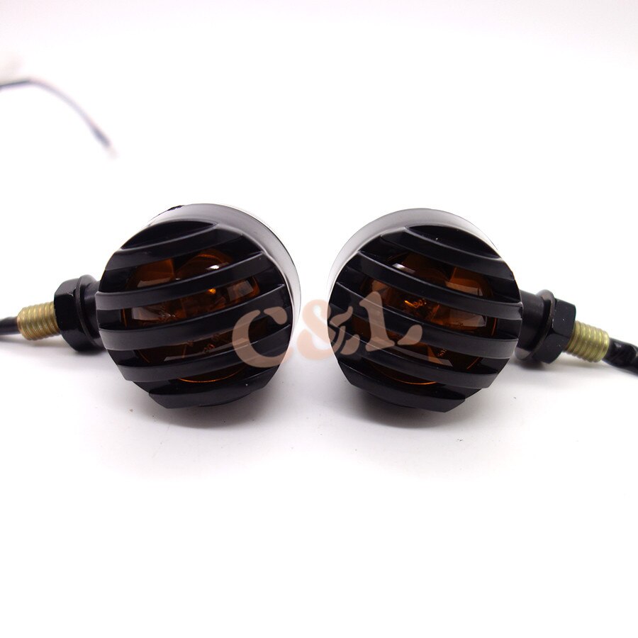 Bullet Black Amber Lamp Motorfiets Richtingaanwijzer Cruiser Chopper Custom Licht Past Voor Harley Bobber Chopper Custom