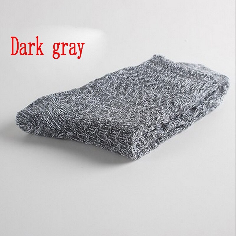 1 par 5 farver vintervarm vintage mænd strik hæklet bomuld bløde tykke sokker termisk crew cashmere stil: Mørkegrå
