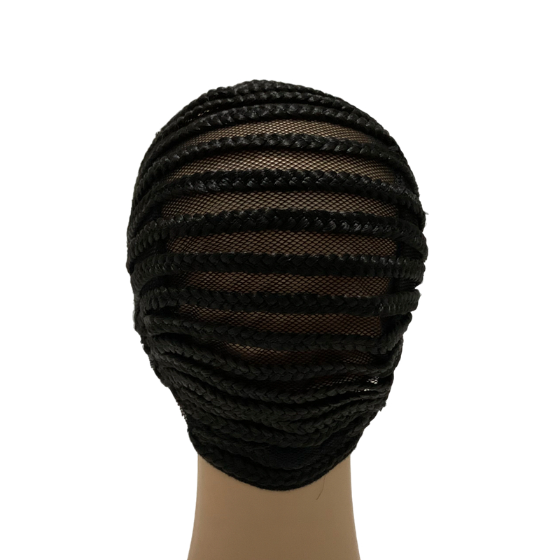 Braided Wig Cap For Crochet Hair Braids Breathable Cornrow Cap for Easier Sew in Weave Hair Glueless Black Cornrow Crochet Wig C